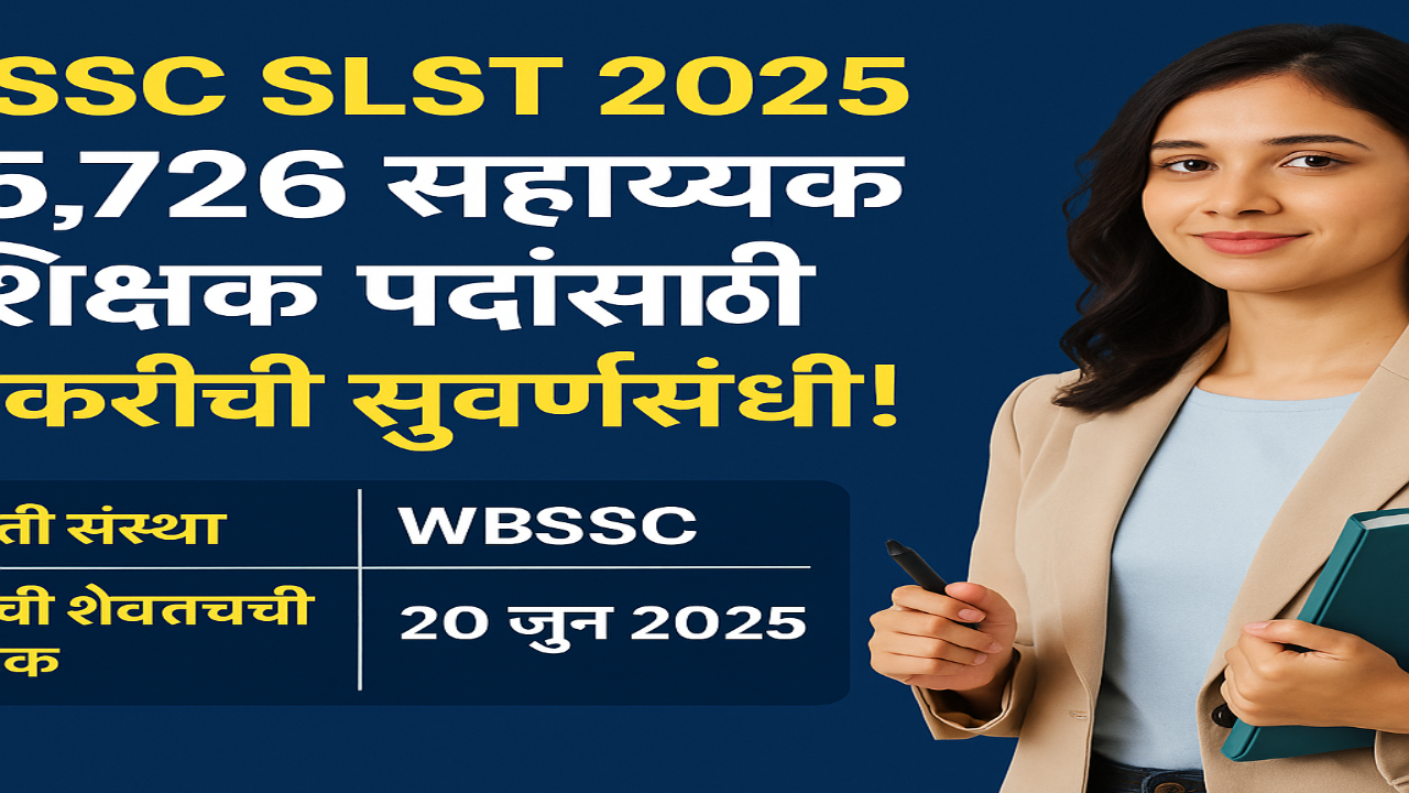 WBSSC SLST 2025 सहाय्यक शिक्षक भरती | 35,726 पदांसाठी अर्ज सुरू